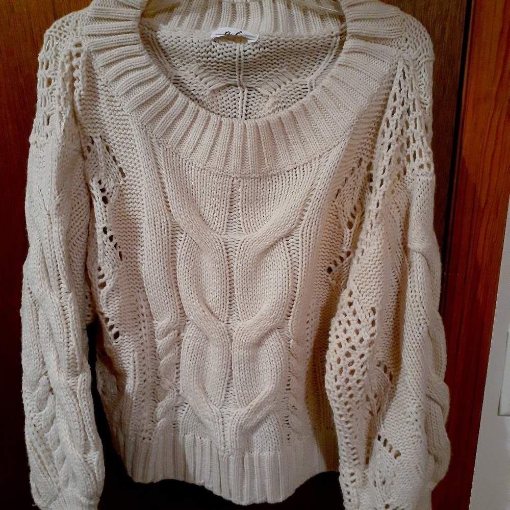 Off the shoulder cream sweater boutique tribe